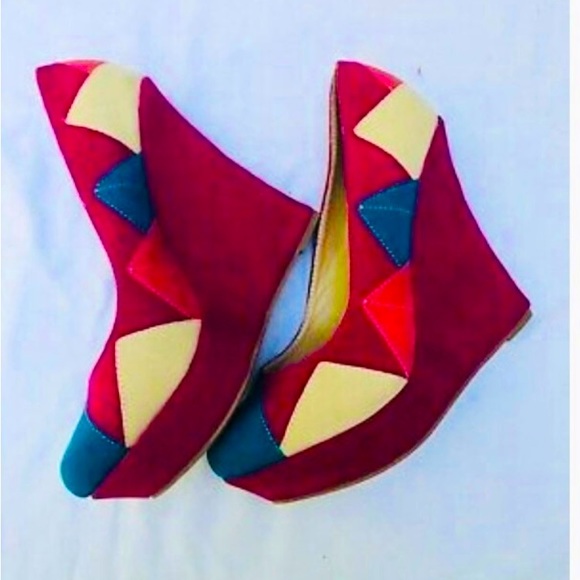 ALBA Multicolor Platform Wedge High Heels Shoes. Size 10 - Picture 4 of 8